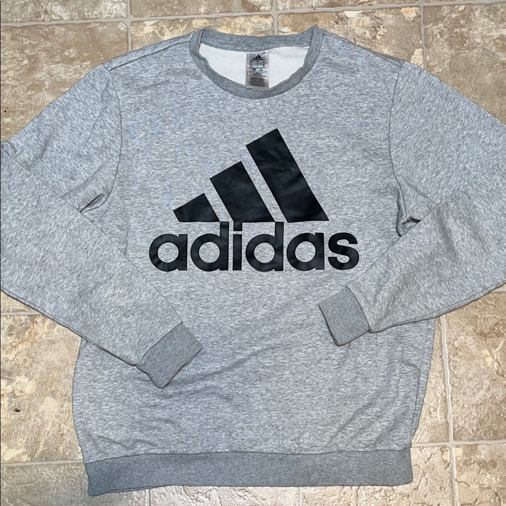 **Last chance** Adidas Men's Crewneck Sweater in Gray and Black